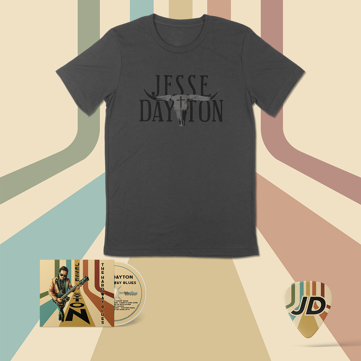 The Hard Way Blues - Longhorn Skull T-Shirt Bundle